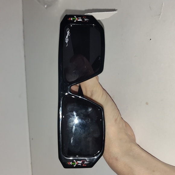 Ed Hardy Black Sunglasses with Colorful Accents - Picture 6 of 7